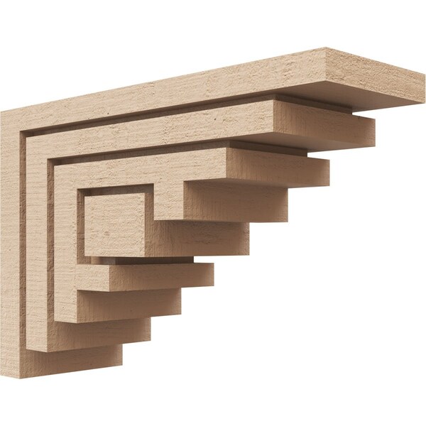 Ekena Millwork 4"W x 12"D x 8"H Classic Landon Rough Cedar Woodgrain TimberThane Corbel, Primed Tan CORUR04X12X08LANRCPR - main